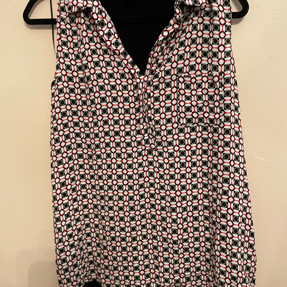 Joseph Black and Red Patterned Blouse